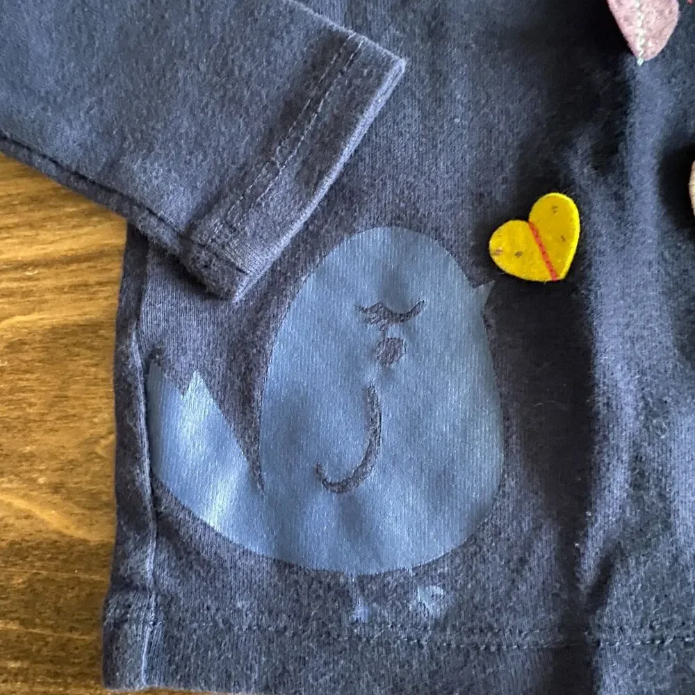 Carter's Navy Bird & Heart Appliqué Top Girls' 18 Months